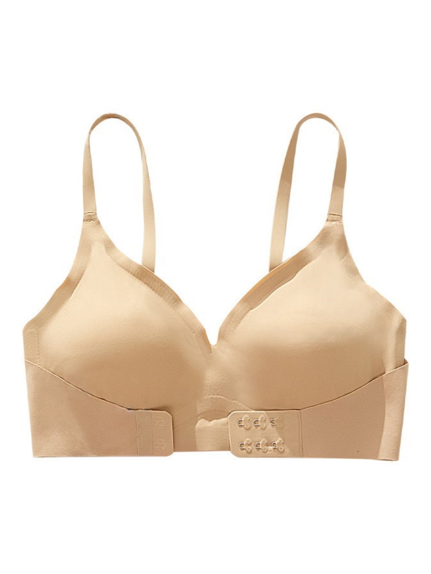 Front Closure Side-collecting Push-up Adjustable Seamless Wireless Bra