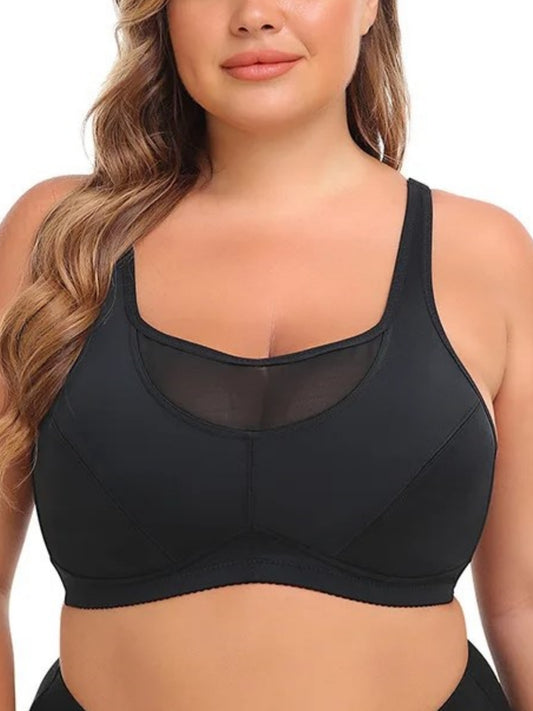 Women's Push Up Bra Full Cup Plus Size Bra Black