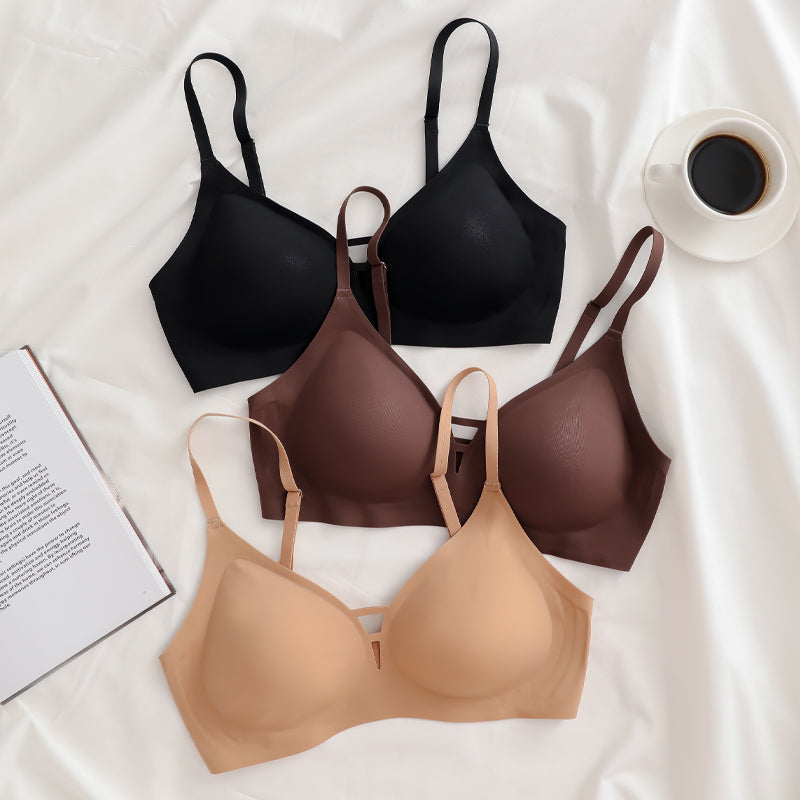 Sexy Hollow Out Wireless Bra Black