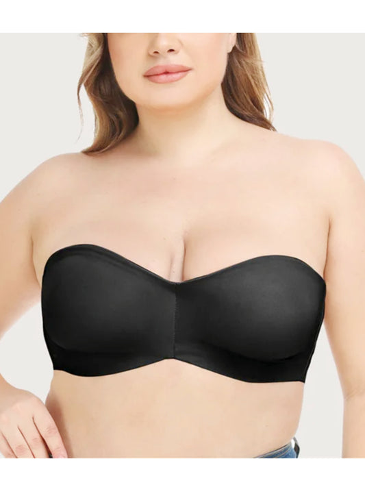 Womens Strapless Underwire Support Seamless Minimizer Bra Black