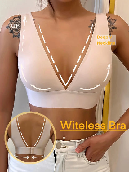 Seamless Push Up Wireless Sports Bralette Bras Beige