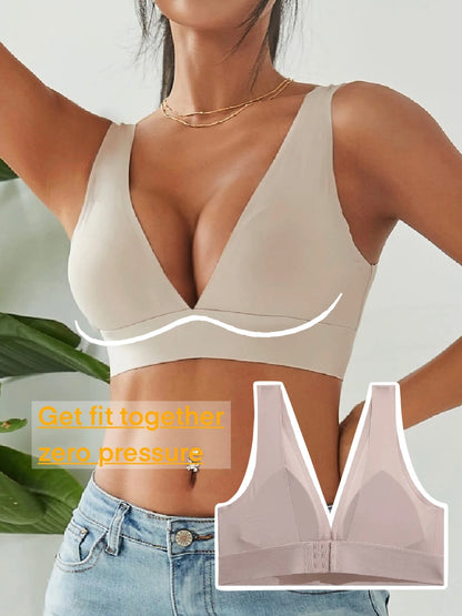 Seamless Push Up Wireless Sports Bralette Bras Beige